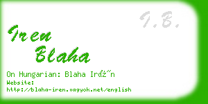 iren blaha business card